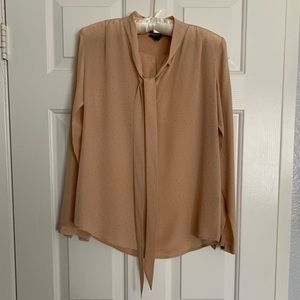 Club Monaco Silk Shirt Peach Color with Mini Polka Dot Size XS